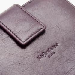 مملوكة مسبقًا Yves Saint Laurent Purple Leather Compact Wallet