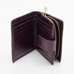 مملوكة مسبقًا Yves Saint Laurent Purple Leather Compact Wallet
