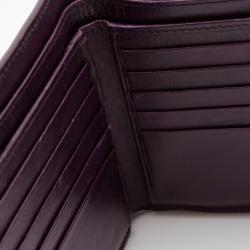 مملوكة مسبقًا Yves Saint Laurent Purple Leather Compact Wallet