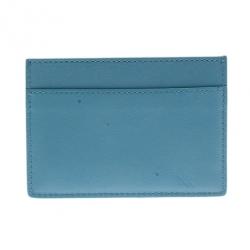 مملوكة مسبقًا حافظة بطاقات سان لوران باريس Y جلد أزرق 