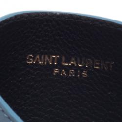 مملوكة مسبقًا حافظة بطاقات سان لوران باريس Y جلد أزرق 