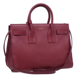 Saint Laurent Paris Red Leather Small Sac De Jour Tote