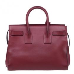 Saint Laurent Paris Red Leather Small Sac De Jour Tote