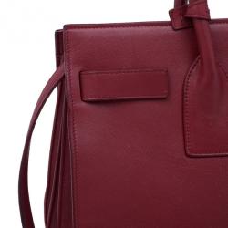Saint Laurent Paris Red Leather Small Sac De Jour Tote