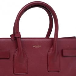 Saint Laurent Paris Red Leather Small Sac De Jour Tote