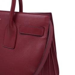 Saint Laurent Paris Red Leather Small Sac De Jour Tote