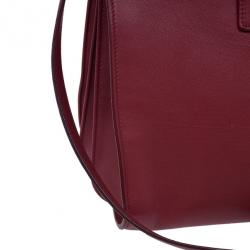 Saint Laurent Paris Red Leather Small Sac De Jour Tote