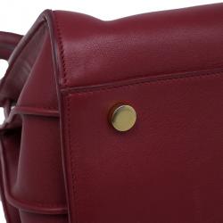 Saint Laurent Paris Red Leather Small Sac De Jour Tote
