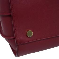 Saint Laurent Paris Red Leather Small Sac De Jour Tote