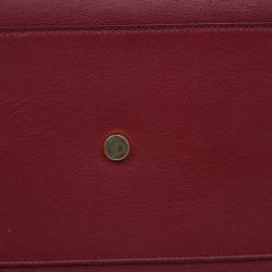 Saint Laurent Paris Red Leather Small Sac De Jour Tote