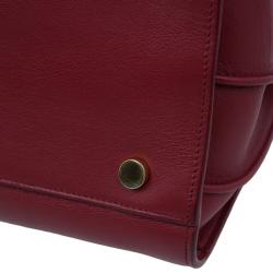 Saint Laurent Paris Red Leather Small Sac De Jour Tote