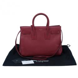 Saint Laurent Paris Red Leather Small Sac De Jour Tote