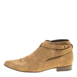 Saint Laurent Paris Beige Suede Jodhpur Chelsea Boots Size 42