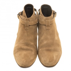 Saint Laurent Paris Beige Suede Jodhpur Chelsea Boots Size 42