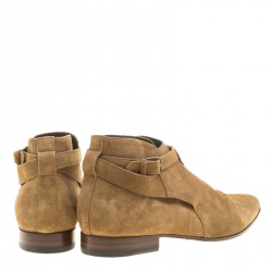Saint Laurent Paris Beige Suede Jodhpur Chelsea Boots Size 42