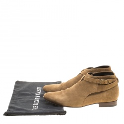 Saint Laurent Paris Beige Suede Jodhpur Chelsea Boots Size 42