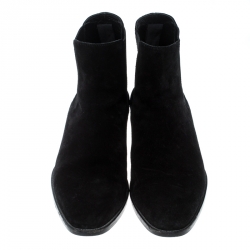 Saint Laurent Paris Black Suede Wyatt Chelsea Ankle Boots Size 41