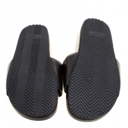 Saint Laurent Paris Black Leather Joan Flat Slides Size 41