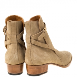 Pre Owned Saint Laurent Paris Beige Blake Jodhpur Ankle Boots Size 43