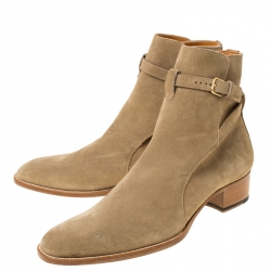 Pre Owned Saint Laurent Paris Beige Blake Jodhpur Ankle Boots Size 43