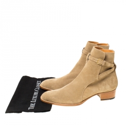 Pre Owned Saint Laurent Paris Beige Blake Jodhpur Ankle Boots Size 43