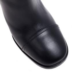 مملوكة مسبقًا Yves Saint Laurent Black Leather Signature Buckle Ankle Boots Size 39