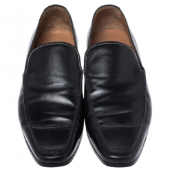 Saint Laurent Paris Black Leather Jailast Loafers Size 43