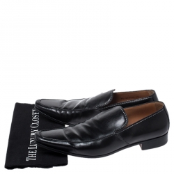 Saint Laurent Paris Black Leather Jailast Loafers Size 43