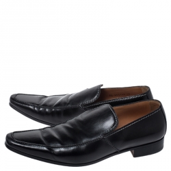 Saint Laurent Paris Black Leather Jailast Loafers Size 43