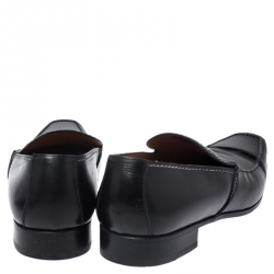 Saint Laurent Paris Black Leather Jailast Loafers Size 43
