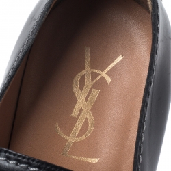 Saint Laurent Paris Black Leather Jailast Loafers Size 43