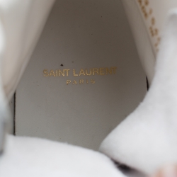 Saint Laurent Paris White Leather Court Classic High Top Sneakers Size 41