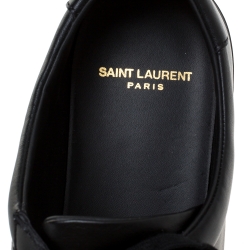 Saint Laurent Black Leather Andy Low Top Sneakers Size 43