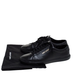 Saint Laurent Black Leather Andy Low Top Sneakers Size 43