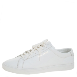 Saint Laurent White Leather Andy Low Top Sneakers Size 43