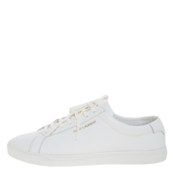 Saint Laurent White Leather Andy Low Top Sneakers Size 43