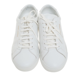 Saint Laurent White Leather Andy Low Top Sneakers Size 43