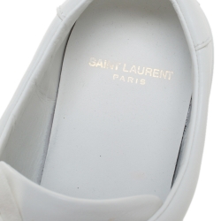 Saint Laurent White Leather Andy Low Top Sneakers Size 43