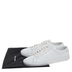 Saint Laurent White Leather Andy Low Top Sneakers Size 43