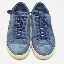 Pre Owned Saint Laurent Blue Suede Court Classic Sneakers Size 40