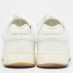 Pre Owned Saint Laurent White Leather SL/61 Sneakers Size 43.5