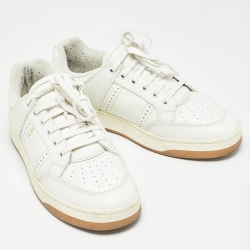 Pre Owned Saint Laurent White Leather SL/61 Sneakers Size 43.5