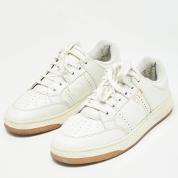 Pre Owned Saint Laurent White Leather SL/61 Sneakers Size 43.5