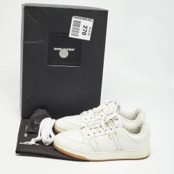 Pre Owned Saint Laurent White Leather SL/61 Sneakers Size 43.5