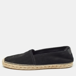 Saint Laurent Black Suede Cassandre Espadrilles Size 43