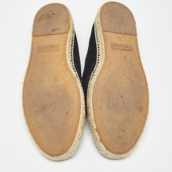 Saint Laurent Black Suede Cassandre Espadrilles Size 43