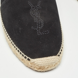 Saint Laurent Black Suede Cassandre Espadrilles Size 43