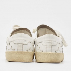 Pre Owned Saint Laurent White Leather Court Classic California Star Sneakers Size 43.5