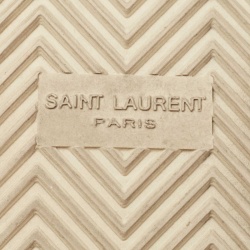 Pre Owned Saint Laurent White Leather Court Classic California Star Sneakers Size 43.5