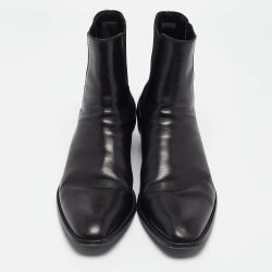 Pre Owned Saint Laurent Black Leather Finn Chelsea Boots Size 43